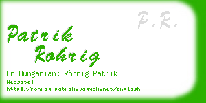 patrik rohrig business card