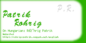 patrik rohrig business card